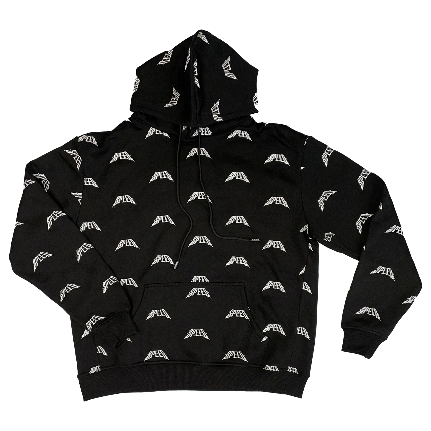 ALL OVER EMBROIDERED LOGO HOODIE